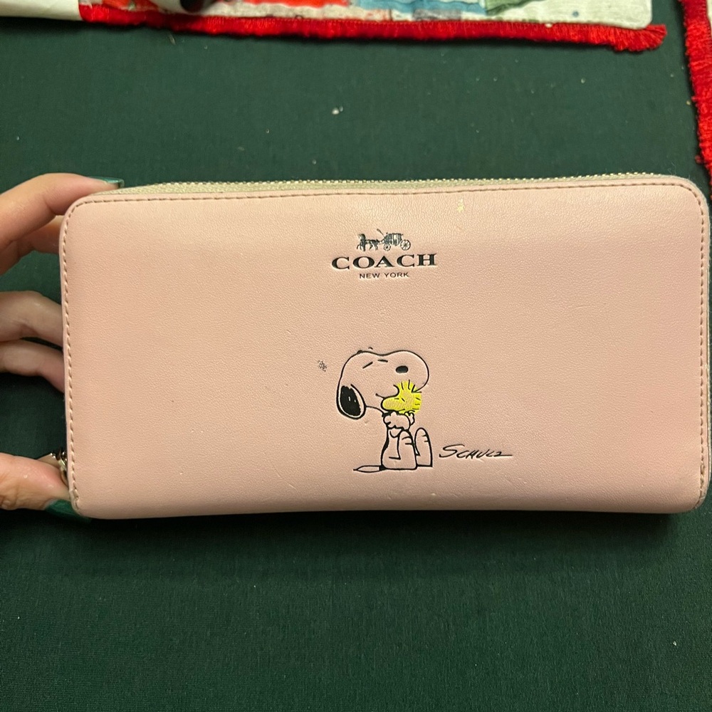 Coach Light Pink Snoopy Wallet